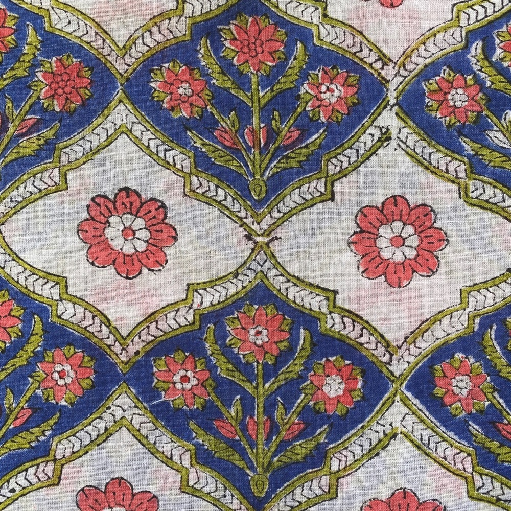 5 Yards Indian Block Print Cotton Fabric